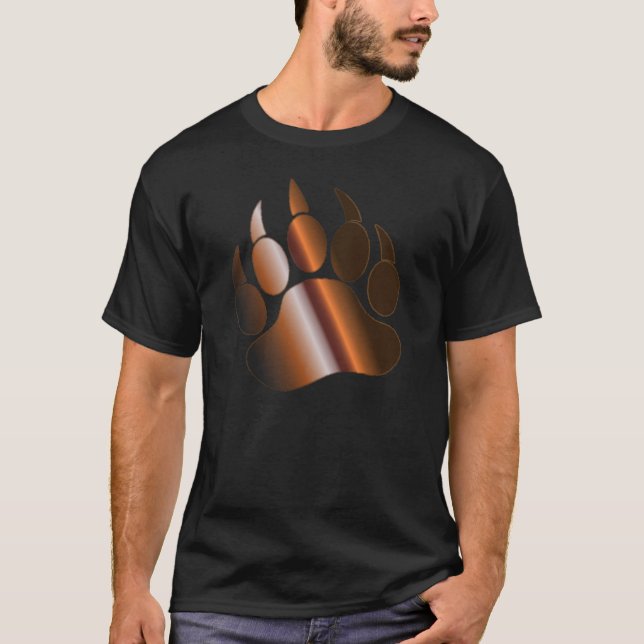Camiseta BROWN STEEL BRONZE BEAR PAW Gorgeon on black (Anverso)