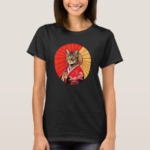 Camiseta Brown Tabby Cat Geisha Mascota Kimono