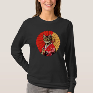 Camiseta Brown Tabby Cat Geisha Mascota Kimono