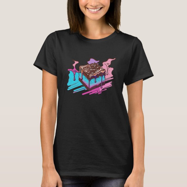Camiseta Brownies artísticos Retrowave se Reúne Pastel Vapo (Anverso)
