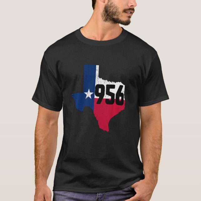 Camiseta Brownsville Area Code 956 Número de teléfono Texas (Anverso)