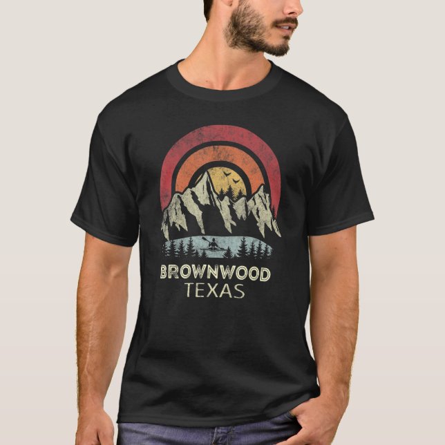 Camiseta Brownwood Texas Mountain Sunset Sunrise Kayaking (Anverso)