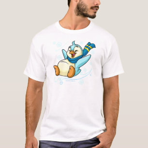 Camiseta Bruce azul que resbala a través del hielo