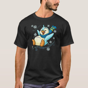 Camiseta Bruce azul que resbala a través del hielo