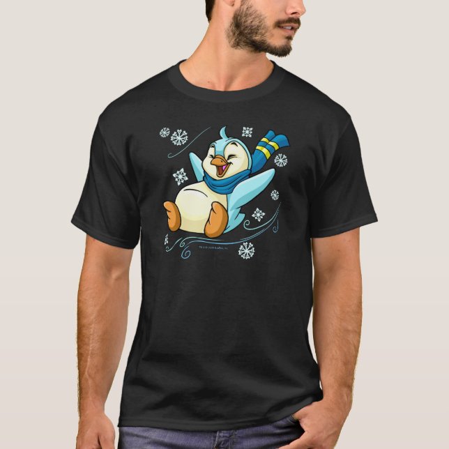 Camiseta Bruce azul que resbala a través del hielo (Anverso)