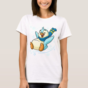 Camiseta Bruce azul que resbala a través del hielo