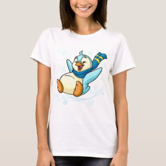 Camiseta Bruce azul que resbala a través del hielo