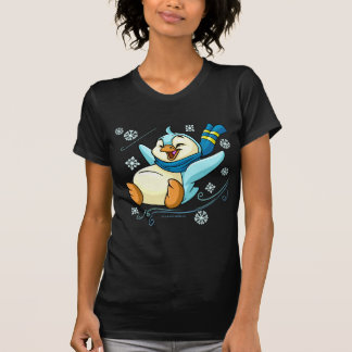 Camiseta Bruce azul que resbala a través del hielo