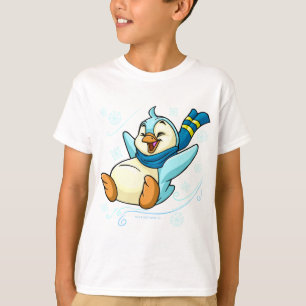 Camiseta Bruce azul que resbala a través del hielo
