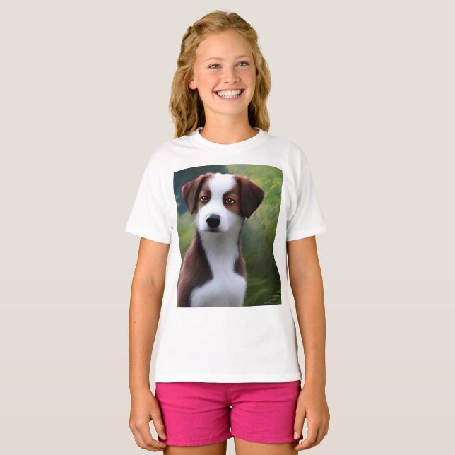 Camiseta Bruce La Frontera Collie Puppy, Kids Tshirt (Anverso completo)