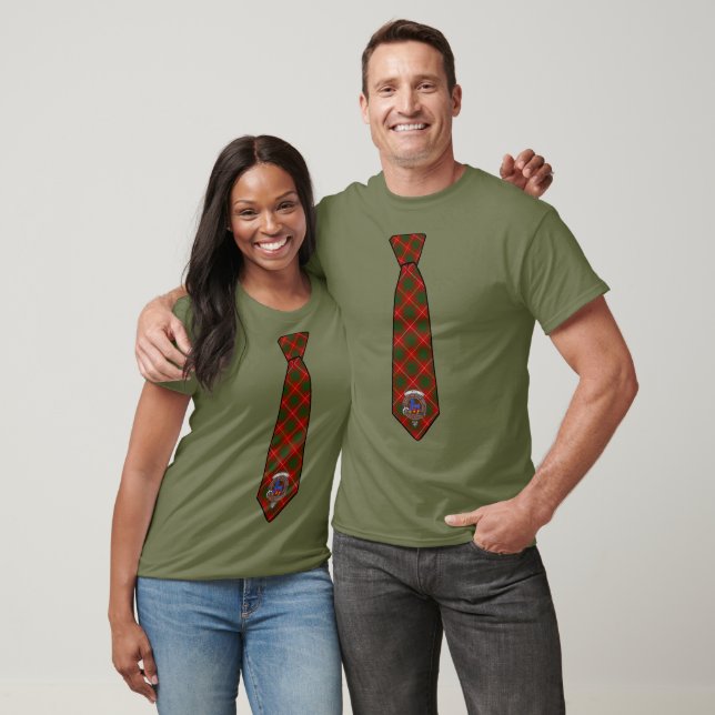 Camiseta Bruce Tartan Necktie T-Shirt con Badge (Unisexo)