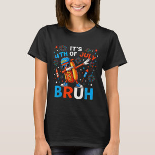 Camiseta Bruh 4 de julio chicos niños Hotdog divertido cuar