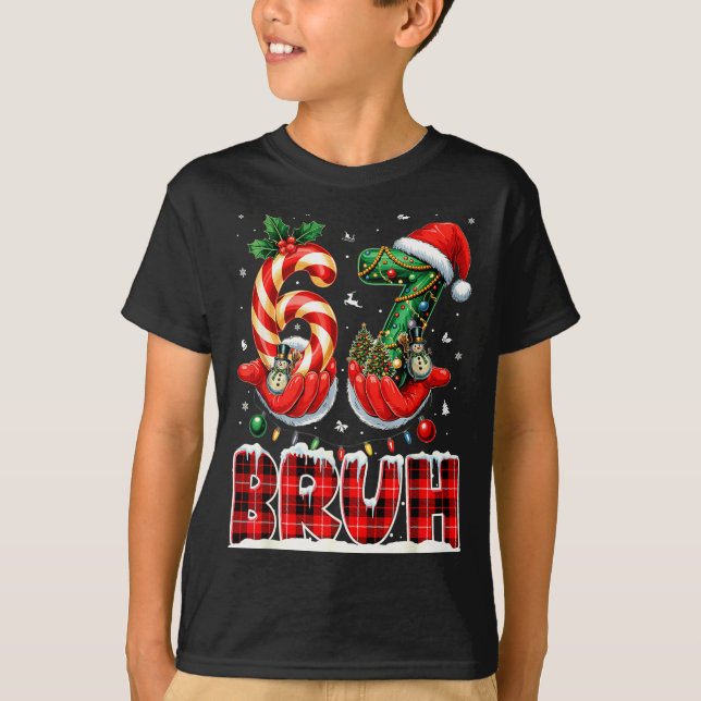 Camiseta Bruh 67 Christmas 6 7 Meme Pajamas Holiday Gen Alp (Anverso)
