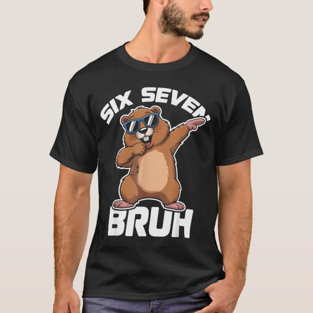 Camiseta Bruh 67 divertido marmota 6-7 Meme Pijamas chicos  (Anverso)