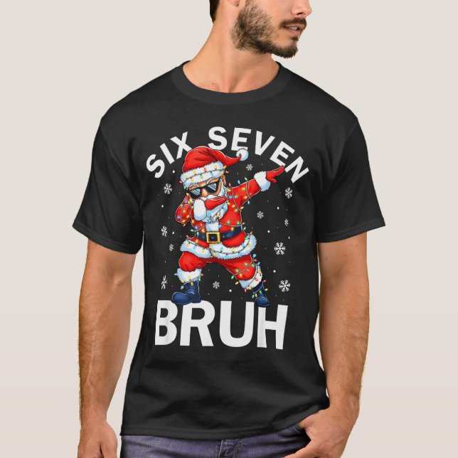 Camiseta Bruh 67 Six Seven Santa Dabbing Christmas Meme Boy (Anverso)