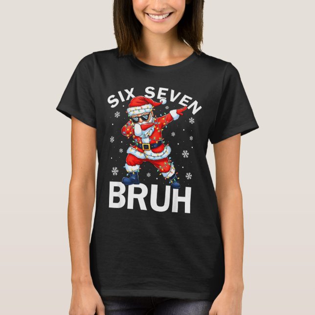Camiseta Bruh 67 Six Seven Santa Dabbing Christmas Meme Boy (Anverso)
