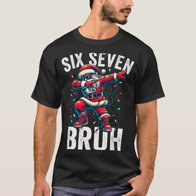 Camiseta Bruh 67 Six Seven Santa Dabbing Christmas Meme Boy (Anverso)