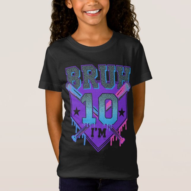 Camiseta Bruh Baseball Theme First Birday Outfit (Anverso)