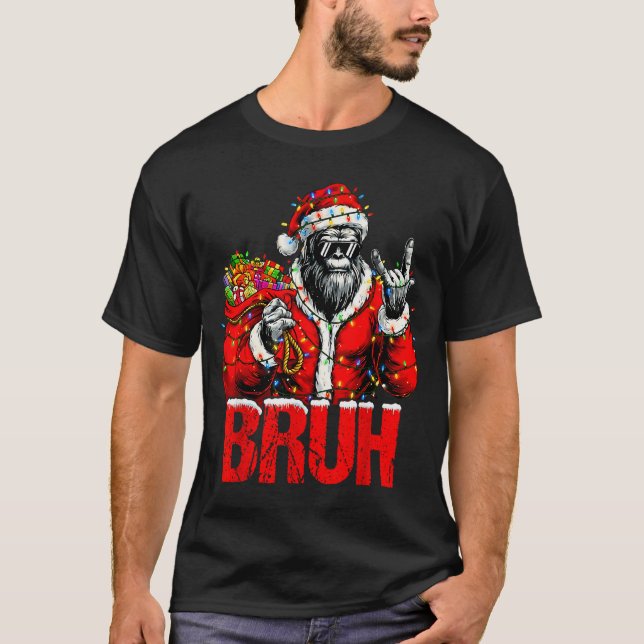 Camiseta Bruh Bigfoot Christmas Funny Sasquatch Xmas For Me (Anverso)