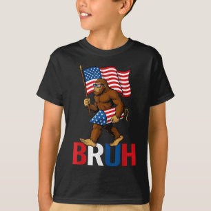 Camiseta Bruh Bigfoot Fireworks Bandera Estadounidense Patr