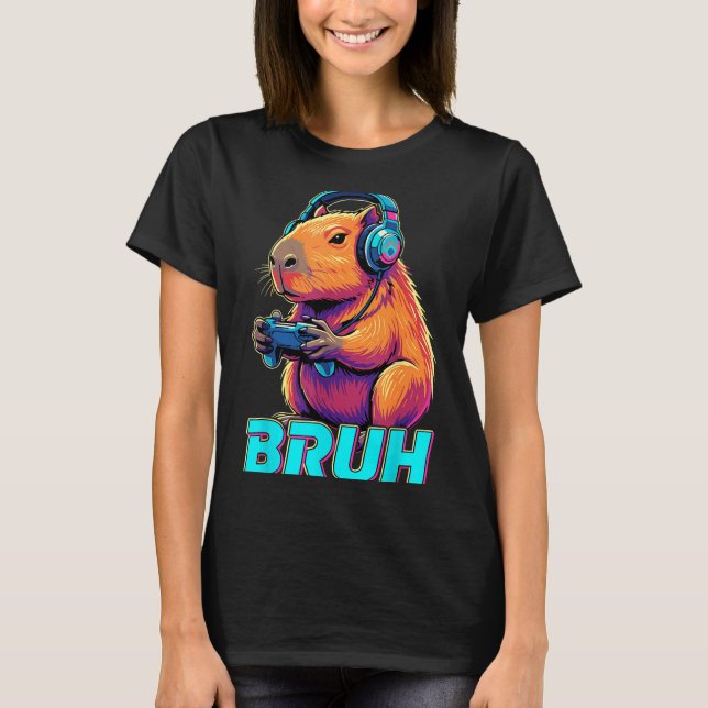 Camiseta Bruh Capybara Funny Video Games Capybaras  (Anverso)