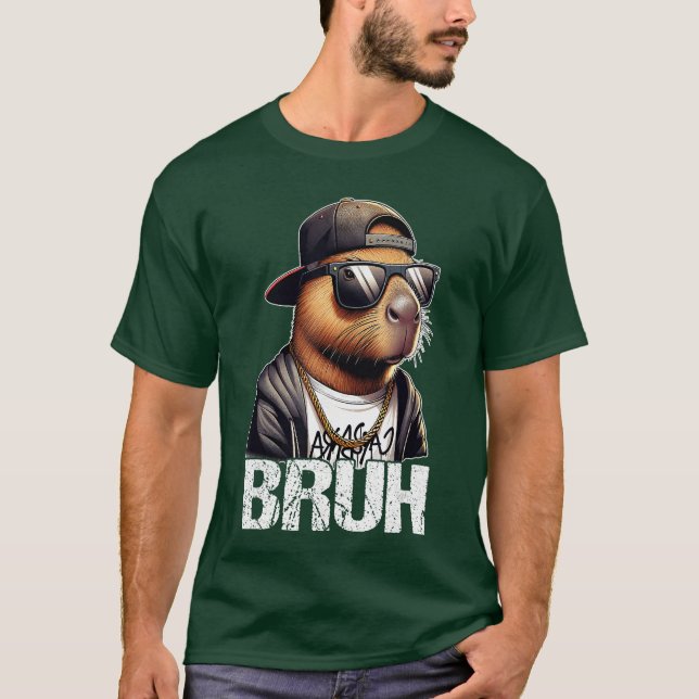 Camiseta Bruh Capybara Sunglasses Boys Mens Funny Capybara  (Anverso)