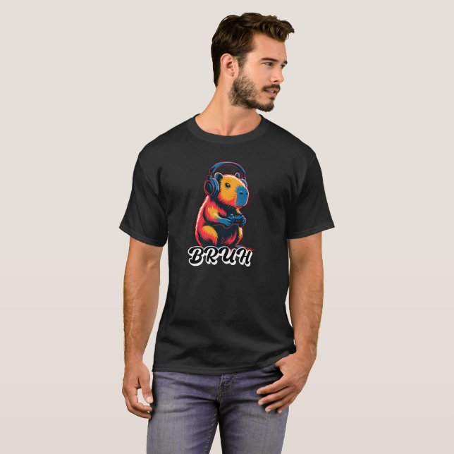 Camiseta Bruh Capybara Video Game for Gamers (Anverso completo)