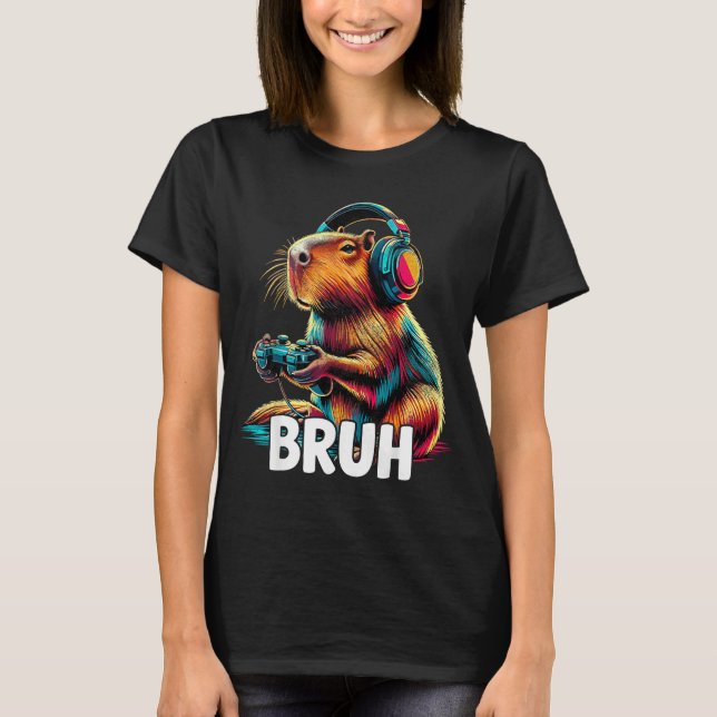 Camiseta Bruh Capybaras Funny Video Games Capybara  (Anverso)