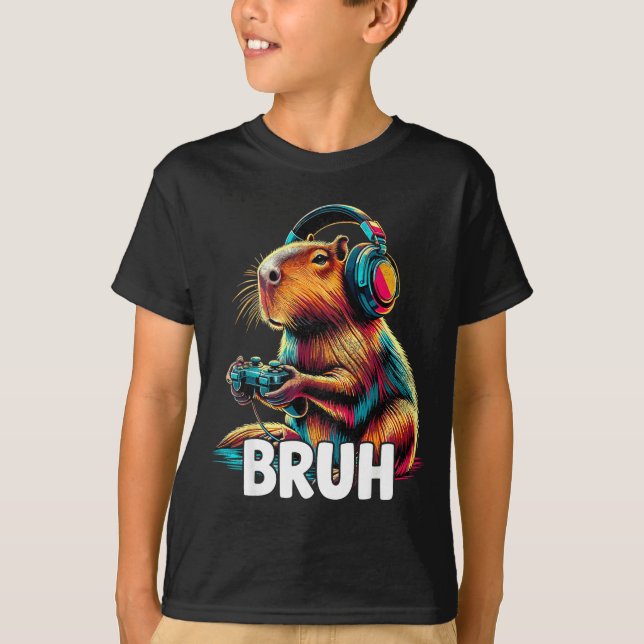 Camiseta Bruh Capybaras Funny Video Games Capybara  (Anverso)