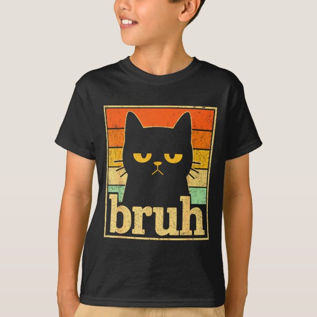 Camiseta Bruh Cat Meme Graphic – Funny Cat Retro Meme For T (Anverso)
