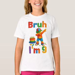 Camiseta Bruh Cumplo 9 Fiesta de Bloques - Cumpleaños Diver