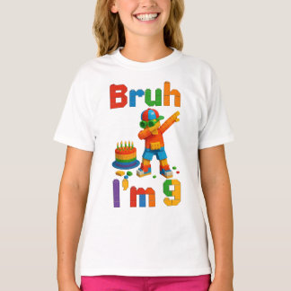 Camiseta Bruh Cumplo 9 Fiesta de Bloques - Cumpleaños Diver