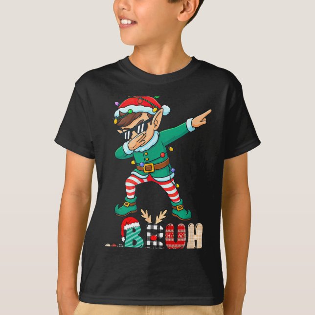 Camiseta Bruh Dabbing Elf Funny Kids Boys Mens Christmas Ma (Anverso)