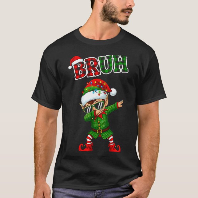 Camiseta Bruh Dabbing Elf Funny Kids Years Pajamas Christma (Anverso)