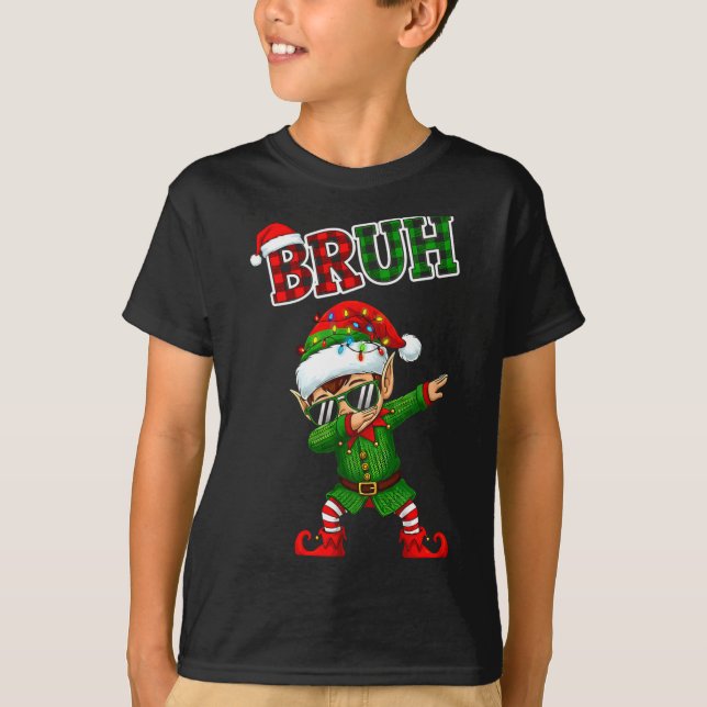 Camiseta Bruh Dabbing Elf Funny Kids Years Pajamas Christma (Anverso)