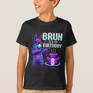 Camiseta Bruh Dabbing Es Mi Cumpleaños Número 9 Llama Piñat