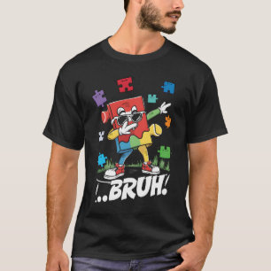 Camiseta Bruh Dabbing Puzzle Dancing Funny Autism Concienci