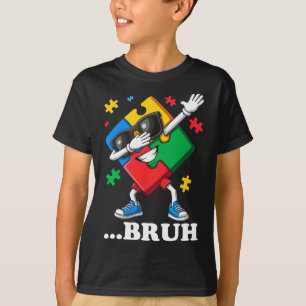 Camiseta Bruh Dabbing Puzzle Funny Niños Autismo masculino