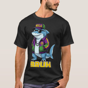 Camiseta Bruh divertido meme tiburón de carnaval de Mardi G