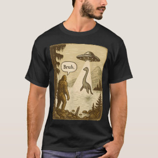 Camiseta Bruh Divertido Secuestro del Monstruo del Lago Nes