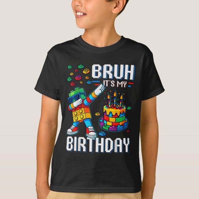 Camiseta Bruh Es Mi Amo De Cumpleaños Constructor Bloques D (Anverso)