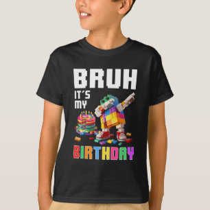 Camiseta Bruh Es Mi Amo De Cumpleaños Constructor Bloques D