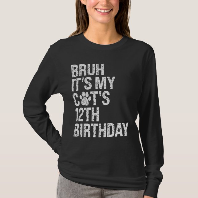 Camiseta Bruh es mi gracioso gato el duodécimo cumpleaños d (Anverso)