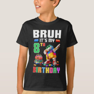 Camiseta Bruh es mi octavo cumpleaños Master Builder Dabbin
