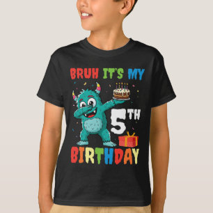 Camiseta Bruh es mi quinto cumpleaños, el monstruo de Hallo