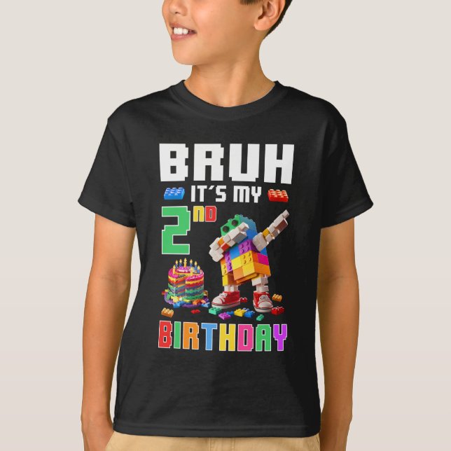 Camiseta Bruh Es Mi Segundo Aniversario Maestro Builder Dab (Anverso)