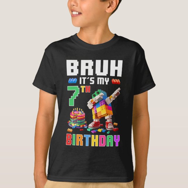 Camiseta Bruh es mi séptimo cumpleaños Master Builder Dabbi (Anverso)