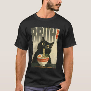 Camiseta ¡Bruh! Estética de Ramen de Gato Arte Japonés Ukiy