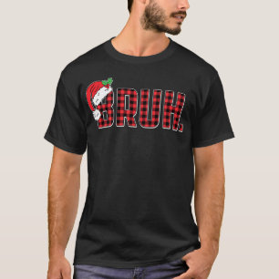 Camiseta Bruh Funny Navidades Red Plaid Xmas Pajamas