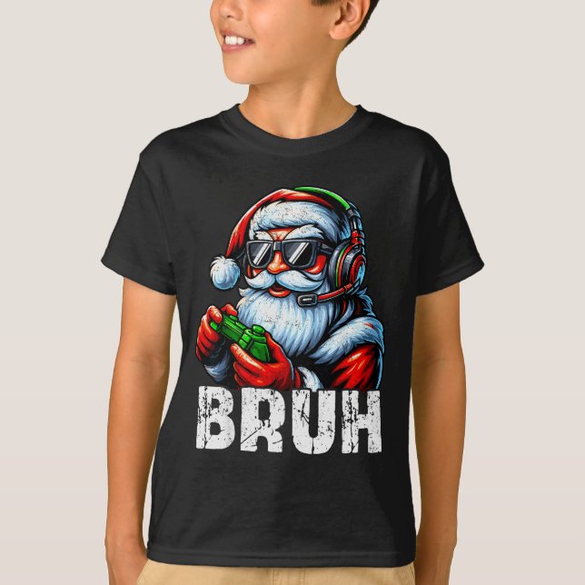 Camiseta Bruh Funny Santa Gaming Gamer Pjs Christmas Xmas M (Anverso)